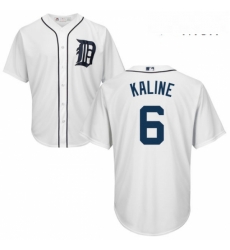 Mens Majestic Detroit Tigers 6 Al Kaline Replica White Home Cool Base MLB Jersey