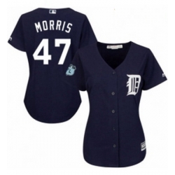 Womens Majestic Detroit Tigers 47 Jack Morris Replica Navy Blue Alternate Cool Base MLB Jersey 