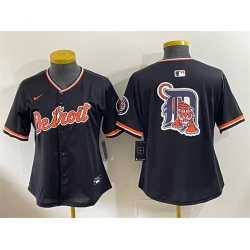 Youth Detroit Tigers Team Big Logo Black 2026 Alternate Vapor Premier Limited Stitched Baseball Jersey
