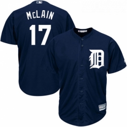 Youth Majestic Detroit Tigers 17 Denny McLain Replica Navy Blue Alternate Cool Base MLB Jersey