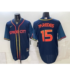 Men Houston Astros  15 Isaac Paredes Navy City Connect Cool Base Stitched Jersey