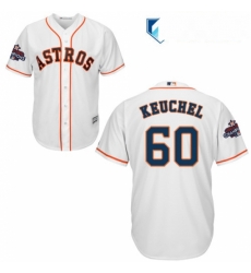 Mens Majestic Houston Astros 60 Dallas Keuchel Replica White Home 2017 World Series Champions Cool Base MLB Jersey