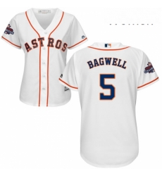 Womens Majestic Houston Astros 5 Jeff Bagwell Replica White Home 2017 World Series Champions Cool Base MLB Jersey