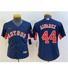 Youth Houston Astros 44 Yordan Alvarez Navy With Patch Cool Base Stitched Jerseys