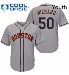 Youth Majestic Houston Astros 50 JR Richard Authentic Grey Road Cool Base MLB Jersey