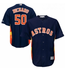 Youth Majestic Houston Astros 50 JR Richard Replica Navy Blue Alternate Cool Base MLB Jersey