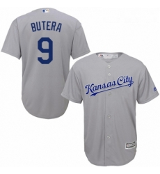 Youth Majestic Kansas City Royals 9 Drew Butera Authentic Grey Road Cool Base MLB Jersey 