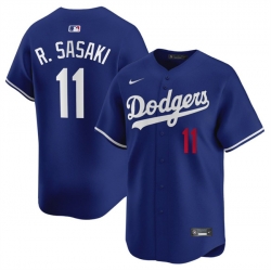 Men Los Angeles Dodgers 11 Roki Sasaki Royal 2025 Alternate Limited Stitched Baseball Jersey