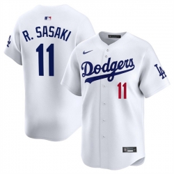 Men Los Angeles Dodgers 11 Roki Sasaki White 2025 Home Limited Stitched Baseball Jersey