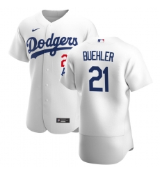 Men Los Angeles Dodgers 21 Walker Buehler Men Nike White Home 2020 Flex Base Player MLB Jersey