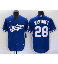 Men Los Angeles Dodgers 28 J D  Martinez Blue Cool Base Stitched Baseball Jersey