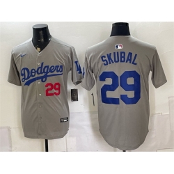 Men Los Angeles Dodgers  29 Tarik Skubal Grey Limited Stitched Baseball Jerseys