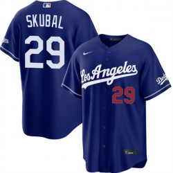 Men Los Angeles Dodgers  29 Tarik Skubal Royal Alternate Stadium Stitched Baseball Jersey