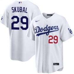 Men Los Angeles Dodgers  29 Tarik Skubal White 2026 Home Limited Stitched Baseball Jersey
