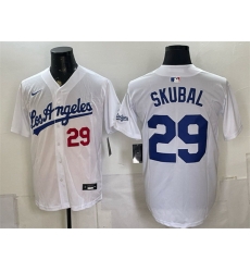 Men Los Angeles Dodgers 29 Tarik Skubal White Alternate Stadium Stitched Baseball Jersey Men Los Angeles Dodgers 29 Tarik Skubal White Alternate Stadium Stitched Baseball Jersey