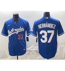 Men Los Angeles Dodgers  37 Teoscar Hernandez Royal Alternate Stadium Stitched Baseball Jersey