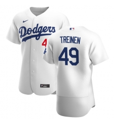 Men Los Angeles Dodgers 49 Blake Treinen Men Nike White Home 2020 Flex Base Player MLB Jersey