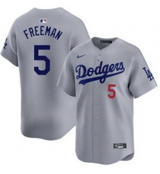 Men Los Angeles Dodgers 5 Freddie Freeman Gray 2025 Limited Stitched Baseball Jersey