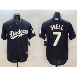 Men Los Angeles Dodgers 7 Blake Snell Black Cool Base Stitched Baseball Jersey