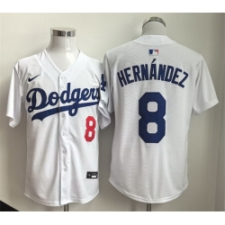 Men Los Angeles Dodgers 8 Enrique Hernandez WhiteLimited Stitched Baseball Jersey