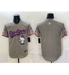 Men Los Angeles Dodgers Blank Grey Hello Kitty Night 2025 World Series Champions Patch Stitched Baseball Jersey