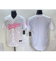 Men Los Angeles Dodgers Blank White Pink Vapor Limited Stitched Baseball Jersey