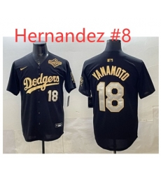 Men Los Angeles Dodgers Enrique Hernandez #8 Black Gold 2025 World Series Patch Limited Stitched Baseball Jersey Men Los Angeles Dodgers Enrique Hernandez #8 Black Gold 2025 World Series Patch Limited Stitched Baseball Jersey