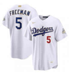 Men Los Angeles Dodgers Freddie Freeman Nike White 2026 Gold Collection Stadium Jersey