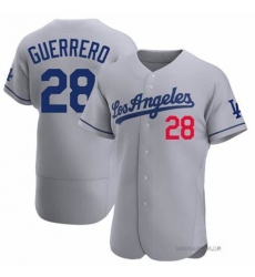 Men Los Angeles Dodgers Pedro Guerrero #28 Gray Stitched Flex base Stitched MLB Jersey