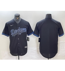 Men Los Angeles Dodgers Team Big Logo Black Cool Base Stitched Baseball Jersey 7