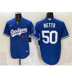 Men Los Angeles Dodgers x KAWS  50 Mookie Betts Royal Vapor Premier Limited Stitched Baseball Jersey