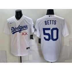 Men Los Angeles Dodgers x KAWS  50 Mookie Betts White Vapor Premier Limited Stitched Baseball Jersey