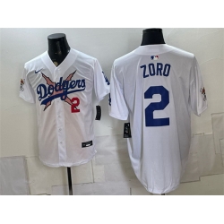 Men Los Angeles Dodgers x One Piece  2 Zoro White Vapor Premier Limited Stitched Baseball Jersey