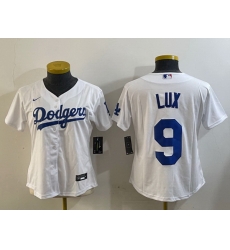 Women Los Angeles Dodgers 9 White Cool Base Stitched Baseball Jersey