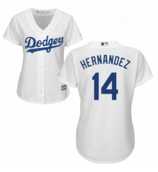 Womens Majestic Los Angeles Dodgers 14 Enrique Hernandez Authentic White Home Cool Base MLB Jersey