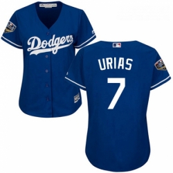 Womens Majestic Los Angeles Dodgers 7 Julio Urias Authentic Royal Blue Alternate Cool Base 2018 World Series MLB Jersey