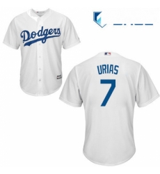 Youth Majestic Los Angeles Dodgers 7 Julio Urias Replica White Home Cool Base MLB Jersey