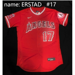Men Los Angeles DARIN ERSTAD #17 Red Stitched Cool Base MLB Jersey