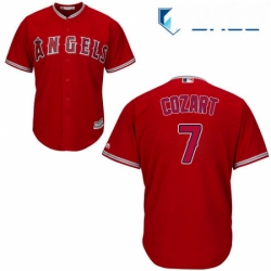 Youth Majestic Los Angeles Angels of Anaheim 7 Zack Cozart Replica Red Alternate Cool Base MLB Jersey 