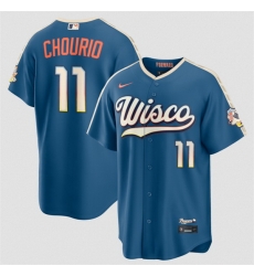 Men Milwaukee Brewers 11 Jackson Chourio Mineral Blue 2026 City Connect Stadium Stitched Baseball Jersey Men Milwaukee Brewers 11 Jackson Chourio Mineral Blue 2026 City Connect Stadium Stitched Baseball Jersey