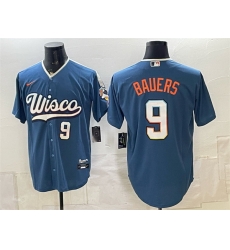 Men Milwaukee Brewers  9 Jake Bauers Mineral Blue 2026 City Connect Stadium Stitched Baseball Jersey