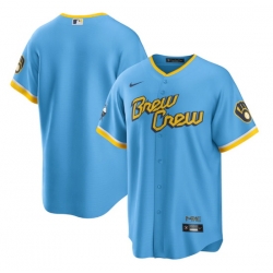 Youth Milwaukee Brewers Blank 2022 Powder Blue City Connect Stitched Jersey