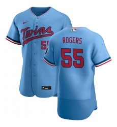 Men Minnesota Twins 55 Taylor Rogers Men Nike Light Blue Alternate 2020 Flex Base Team MLB Jersey