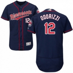 Mens Majestic Minnesota Twins 12 Jake Odorizzi Authentic Navy Blue Alternate Flex Base Authentic Collection MLB Jersey