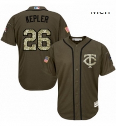 Mens Majestic Minnesota Twins 26 Max Kepler Replica Green Salute to Service MLB Jersey