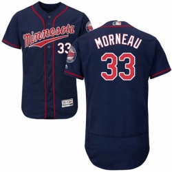 Mens Majestic Minnesota Twins 33 Justin Morneau Authentic Navy Blue Alternate Flex Base Authentic Collection MLB Jersey