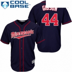 Mens Majestic Minnesota Twins 44 Kyle Gibson Replica Navy Blue Alternate Road Cool Base MLB Jersey 