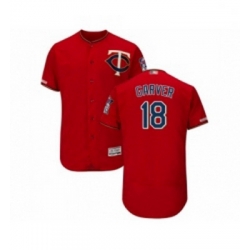 Mens Minnesota Twins 18 Mitch Garver Scarlet Alternate Flex Base Authentic Collection Baseball Jersey