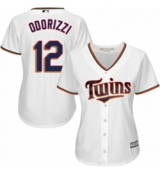 Womens Majestic Minnesota Twins 12 Jake Odorizzi Replica White Home Cool Base MLB Jersey 