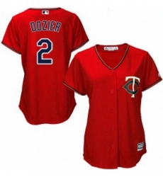 Womens Majestic Minnesota Twins 2 Brian Dozier Replica Scarlet Alternate Cool Base MLB Jersey